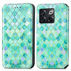 Custodia Portafoglio In Pelle Fantasia Modello Cover con Supporto S02D per OnePlus Ace Pro 5G Verde