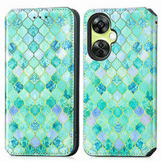 Custodia Portafoglio In Pelle Fantasia Modello Cover con Supporto S02D per OnePlus Nord N30 5G Verde