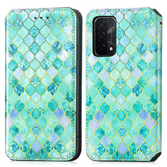 Custodia Portafoglio In Pelle Fantasia Modello Cover con Supporto S02D per Oppo A54 5G Verde