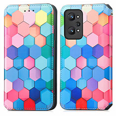 Custodia Portafoglio In Pelle Fantasia Modello Cover con Supporto S02D per Realme GT Neo 3T 5G Colorato