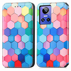 Custodia Portafoglio In Pelle Fantasia Modello Cover con Supporto S02D per Realme GT Neo3 5G Colorato