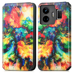 Custodia Portafoglio In Pelle Fantasia Modello Cover con Supporto S02D per Realme GT Neo5 5G Multicolore