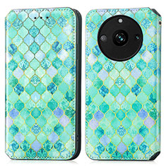 Custodia Portafoglio In Pelle Fantasia Modello Cover con Supporto S02D per Realme Narzo 60 5G Verde