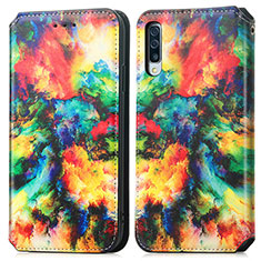 Custodia Portafoglio In Pelle Fantasia Modello Cover con Supporto S02D per Samsung Galaxy A50S Multicolore