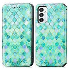 Custodia Portafoglio In Pelle Fantasia Modello Cover con Supporto S02D per Samsung Galaxy M23 5G Verde