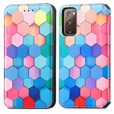 Custodia Portafoglio In Pelle Fantasia Modello Cover con Supporto S02D per Samsung Galaxy S20 FE 4G Colorato