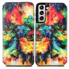 Custodia Portafoglio In Pelle Fantasia Modello Cover con Supporto S02D per Samsung Galaxy S21 Plus 5G Multicolore