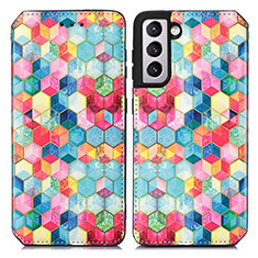 Custodia Portafoglio In Pelle Fantasia Modello Cover con Supporto S02D per Samsung Galaxy S22 Plus 5G Colorato