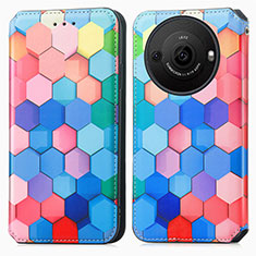 Custodia Portafoglio In Pelle Fantasia Modello Cover con Supporto S02D per Sharp Aquos R8 Pro Colorato