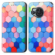 Custodia Portafoglio In Pelle Fantasia Modello Cover con Supporto S02D per Sharp Aquos R8s Colorato