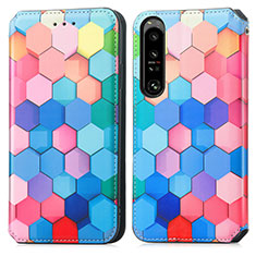 Custodia Portafoglio In Pelle Fantasia Modello Cover con Supporto S02D per Sony Xperia 1 IV SO-51C Colorato