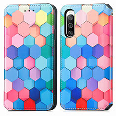 Custodia Portafoglio In Pelle Fantasia Modello Cover con Supporto S02D per Sony Xperia 10 IV SO-52C Colorato