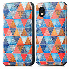 Custodia Portafoglio In Pelle Fantasia Modello Cover con Supporto S02D per Sony Xperia Ace III SO-53C Marrone