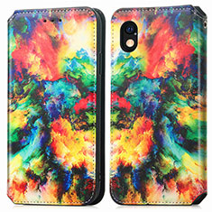 Custodia Portafoglio In Pelle Fantasia Modello Cover con Supporto S02D per Sony Xperia Ace III SO-53C Multicolore