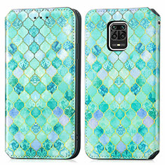 Custodia Portafoglio In Pelle Fantasia Modello Cover con Supporto S02D per Xiaomi Poco M2 Pro Verde