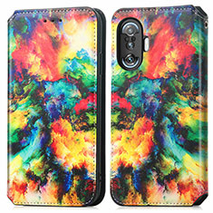 Custodia Portafoglio In Pelle Fantasia Modello Cover con Supporto S02D per Xiaomi Redmi K40 Gaming 5G Multicolore