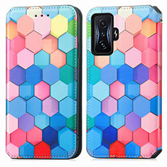 Custodia Portafoglio In Pelle Fantasia Modello Cover con Supporto S02D per Xiaomi Redmi K50 Gaming AMG F1 5G Colorato