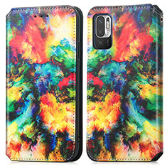 Custodia Portafoglio In Pelle Fantasia Modello Cover con Supporto S02D per Xiaomi Redmi Note 11 SE 5G Multicolore