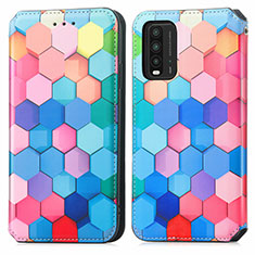 Custodia Portafoglio In Pelle Fantasia Modello Cover con Supporto S02D per Xiaomi Redmi Note 9 4G Colorato