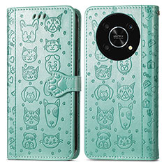 Custodia Portafoglio In Pelle Fantasia Modello Cover con Supporto S03D per Huawei Enjoy 50 Pro Verde