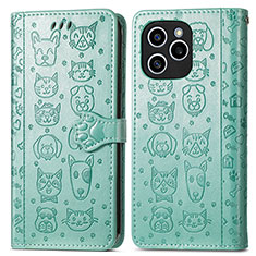 Custodia Portafoglio In Pelle Fantasia Modello Cover con Supporto S03D per Huawei Honor 60 SE 5G Verde