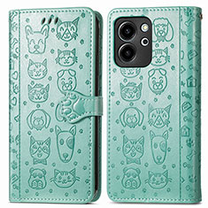 Custodia Portafoglio In Pelle Fantasia Modello Cover con Supporto S03D per Huawei Honor 80 SE 5G Verde