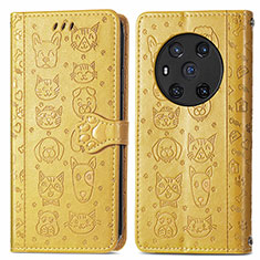 Custodia Portafoglio In Pelle Fantasia Modello Cover con Supporto S03D per Huawei Honor Magic3 5G Giallo