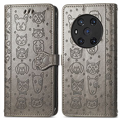 Custodia Portafoglio In Pelle Fantasia Modello Cover con Supporto S03D per Huawei Honor Magic3 5G Grigio