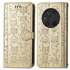 Custodia Portafoglio In Pelle Fantasia Modello Cover con Supporto S03D per Huawei Honor Magic3 5G Oro