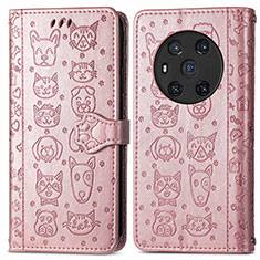 Custodia Portafoglio In Pelle Fantasia Modello Cover con Supporto S03D per Huawei Honor Magic3 5G Oro Rosa