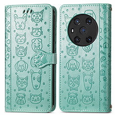 Custodia Portafoglio In Pelle Fantasia Modello Cover con Supporto S03D per Huawei Honor Magic3 5G Verde