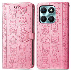 Custodia Portafoglio In Pelle Fantasia Modello Cover con Supporto S03D per Huawei Honor X6a Rosa