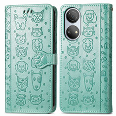 Custodia Portafoglio In Pelle Fantasia Modello Cover con Supporto S03D per Huawei Honor X7 Verde