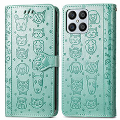 Custodia Portafoglio In Pelle Fantasia Modello Cover con Supporto S03D per Huawei Honor X8 4G Verde