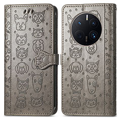 Custodia Portafoglio In Pelle Fantasia Modello Cover con Supporto S03D per Huawei Mate 50 Pro Grigio