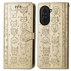 Custodia Portafoglio In Pelle Fantasia Modello Cover con Supporto S03D per Huawei Nova 10 Oro