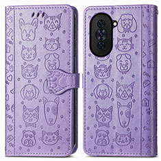 Custodia Portafoglio In Pelle Fantasia Modello Cover con Supporto S03D per Huawei Nova 10 Pro Viola