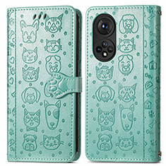 Custodia Portafoglio In Pelle Fantasia Modello Cover con Supporto S03D per Huawei Nova 9 Pro Verde