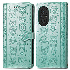 Custodia Portafoglio In Pelle Fantasia Modello Cover con Supporto S03D per Huawei Nova 9 SE Verde