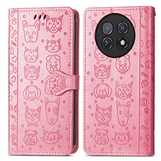 Custodia Portafoglio In Pelle Fantasia Modello Cover con Supporto S03D per Huawei Nova Y91 Rosa