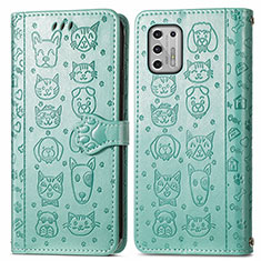 Custodia Portafoglio In Pelle Fantasia Modello Cover con Supporto S03D per Motorola Moto G Stylus (2021) Verde