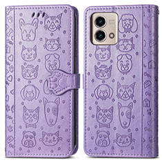 Custodia Portafoglio In Pelle Fantasia Modello Cover con Supporto S03D per Motorola Moto G Stylus (2023) 5G Viola