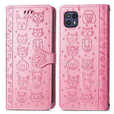 Custodia Portafoglio In Pelle Fantasia Modello Cover con Supporto S03D per Motorola Moto G50 5G Rosa