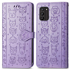 Custodia Portafoglio In Pelle Fantasia Modello Cover con Supporto S03D per Nokia G100 Viola