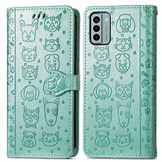 Custodia Portafoglio In Pelle Fantasia Modello Cover con Supporto S03D per Nokia G22 Verde