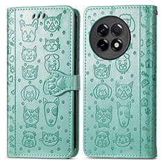 Custodia Portafoglio In Pelle Fantasia Modello Cover con Supporto S03D per OnePlus Ace 2 Pro 5G Verde