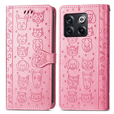 Custodia Portafoglio In Pelle Fantasia Modello Cover con Supporto S03D per OnePlus Ace Pro 5G Rosa