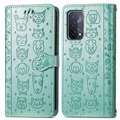 Custodia Portafoglio In Pelle Fantasia Modello Cover con Supporto S03D per Oppo A54 5G Verde