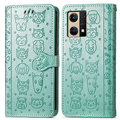 Custodia Portafoglio In Pelle Fantasia Modello Cover con Supporto S03D per Oppo F21s Pro 4G Verde