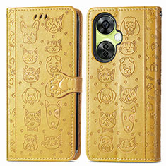 Custodia Portafoglio In Pelle Fantasia Modello Cover con Supporto S03D per Oppo K11x 5G Giallo